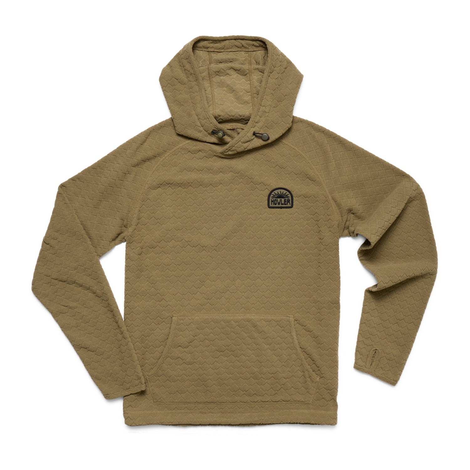 Howler Bros 01. MENS APPAREL - MENS HOODIES|SWEATERS - MENS PO HOODY Men's Palo Duro Grid Fleece Hoodie MOUNTAIN GRID | FATIGUE