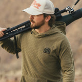 Howler Bros 01. MENS APPAREL - MENS HOODIES|SWEATERS - MENS PO HOODY Men's Palo Duro Grid Fleece Hoodie MOUNTAIN GRID | FATIGUE