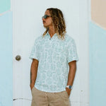 Howler Bros 01. MENS APPAREL - MENS SS SHIRTS - MENS SS POLO Men's Plusherman Terry Polo LEAFY IDOLS | MINTY