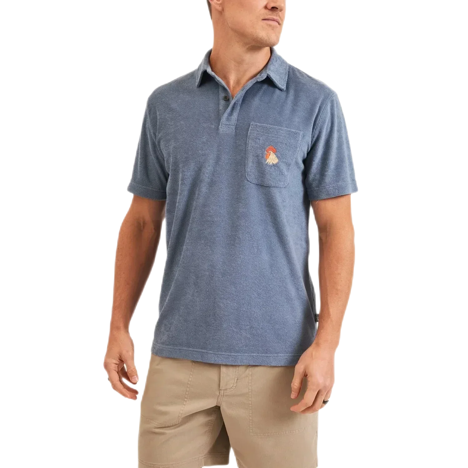 Howler Bros 01. MENS APPAREL - MENS SS SHIRTS - MENS SS POLO Men's Plusherman Terry Polo BLUE MIRAGE