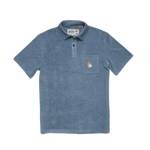 Howler Bros 01. MENS APPAREL - MENS SS SHIRTS - MENS SS POLO Men's Plusherman Terry Polo BLUE MIRAGE