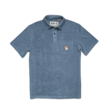 Howler Bros 01. MENS APPAREL - MENS SS SHIRTS - MENS SS POLO Men's Plusherman Terry Polo BLUE MIRAGE