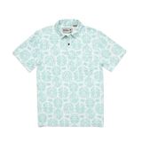 Howler Bros 01. MENS APPAREL - MENS SS SHIRTS - MENS SS POLO Men's Plusherman Terry Polo LEAFY IDOLS | MINTY