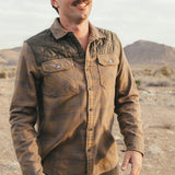Howler Bros 01. MENS APPAREL - MENS LS SHIRTS - MENS LS BUTTON UP Men's Quintana Quilted Flannel BIG BARRETT PLAID | SWAMP