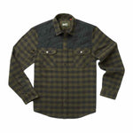 Howler Bros 01. MENS APPAREL - MENS LS SHIRTS - MENS LS BUTTON UP Men's Quintana Quilted Flannel CODY CHECK | ANTIQUE BLACK