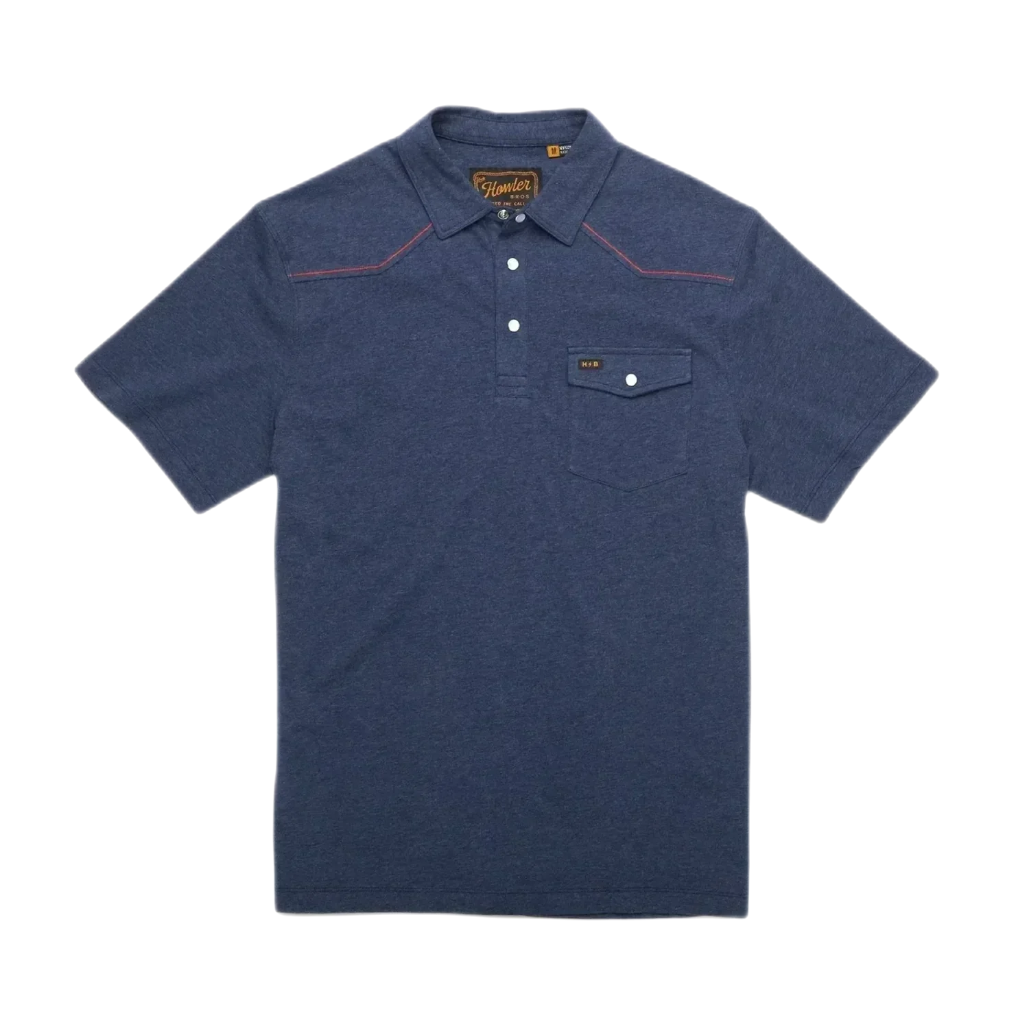 Howler Bros 01. MENS APPAREL - MENS SS SHIRTS - MENS SS POLO Men's Ranchero Polo INDIGO HEATHER