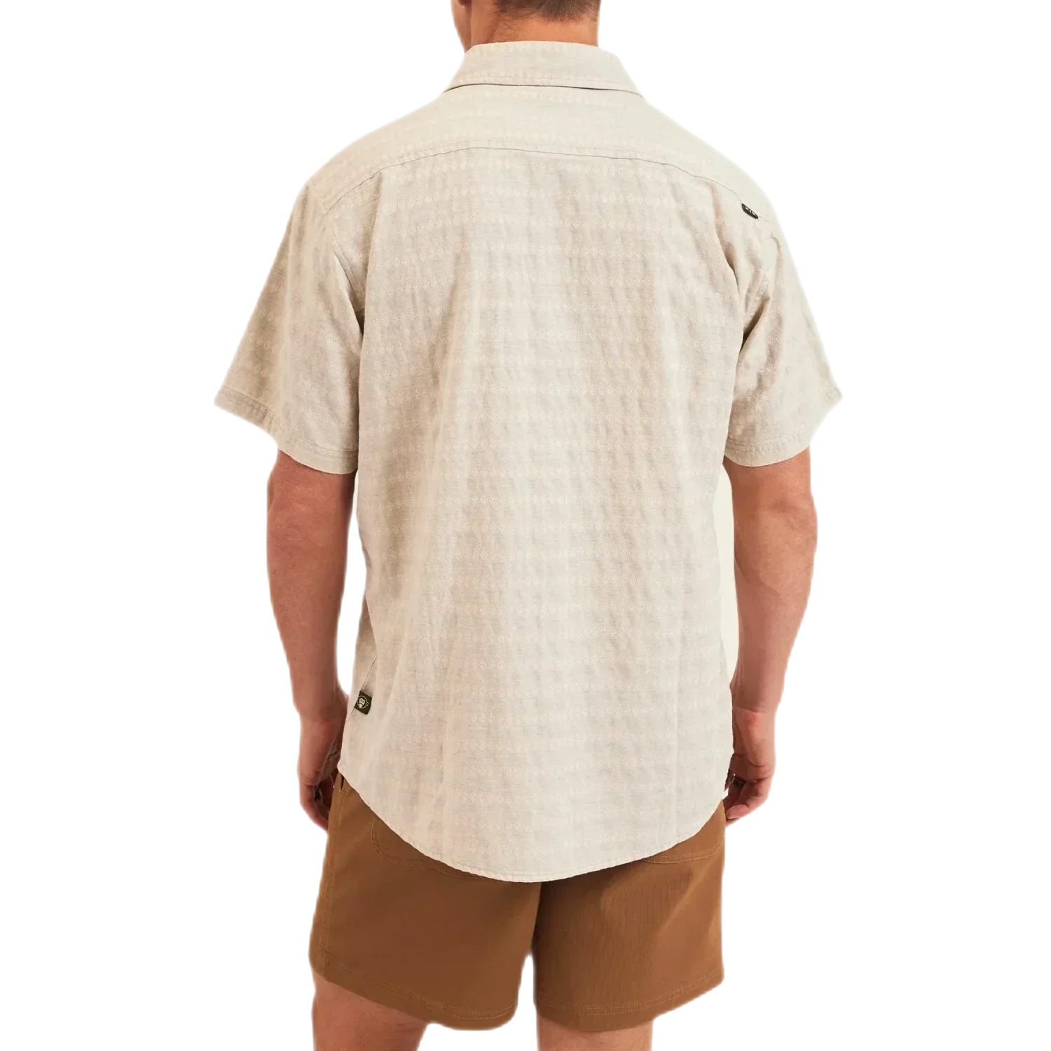 Howler Bros 01. MENS APPAREL - MENS SS SHIRTS - MENS SS BUTTON UP Men's San Gabriel Short Sleeve DIAMOND DOBBY | OFF WHITE