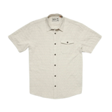 Howler Bros 01. MENS APPAREL - MENS SS SHIRTS - MENS SS BUTTON UP Men's San Gabriel Short Sleeve DIAMOND DOBBY | OFF WHITE