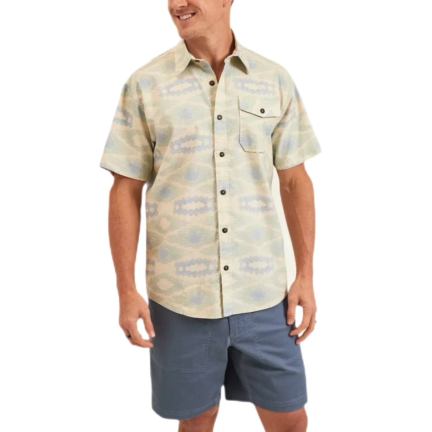 Howler Bros 01. MENS APPAREL - MENS SS SHIRTS - MENS SS BUTTON UP Men's San Gabriel Short Sleeve TAKI| BONE WHITE