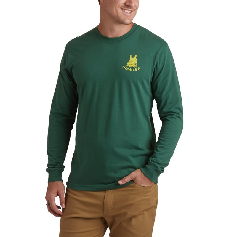 Howler Bros 25. T-SHIRTS - LS TEE Men's Select Long Sleeve T HOWLER COYOTE | FOREST GREEN