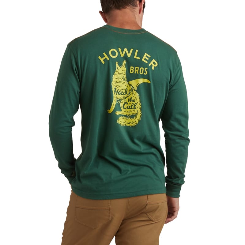 Howler Bros 25. T-SHIRTS - LS TEE Men's Select Long Sleeve T HOWLER COYOTE | FOREST GREEN