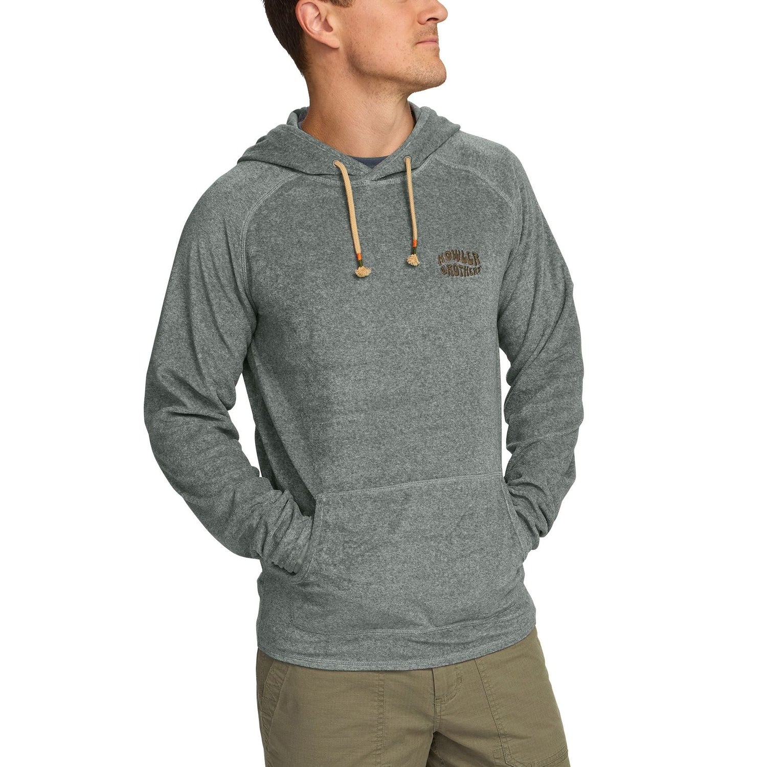 Howler Bros 01. MENS APPAREL - MENS HOODIES|SWEATERS - MENS PO HOODY Men's Terry Cloth Hoodie GREY HEATHER