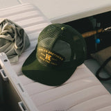 Howler Bros 11. HATS - HATS BILLED - HATS BILLED Unstructured Snapback Hat HOWLER FEEDSTORE | PINE GREEN MESH