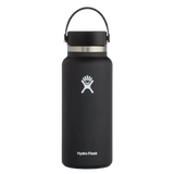 Hydro Flask 08. DRINKWARE - WATER BOTTLES - WATER BOTTLES 32 oz Wide Mouth 2.0 with Flex Cap BLACK