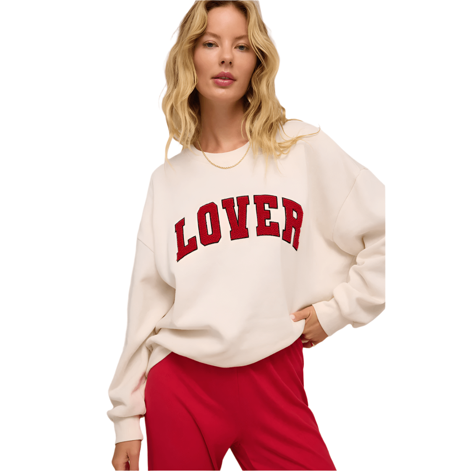 Z Supply 02. WOMENS APPAREL - WOMENS HOODIES|SWEATERS - WOMENS PO SWEATERS Women's Oversized Lover Sweatshirt VAC VANILLA ICE