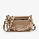 Jen & Co 09. PACKS|LUGGAGE - PACK|CASUAL - WAIST|SLING|MESSENGER|PURSE Jessica Clear Crossbody TAUPE