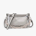 Jen & Co 09. PACKS|LUGGAGE - PACK|CASUAL - WAIST|SLING|MESSENGER|PURSE Jessica Clear Crossbody GREY