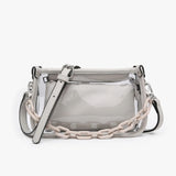 Jen & Co 09. PACKS|LUGGAGE - PACK|CASUAL - WAIST|SLING|MESSENGER|PURSE Jessica Clear Crossbody GREY