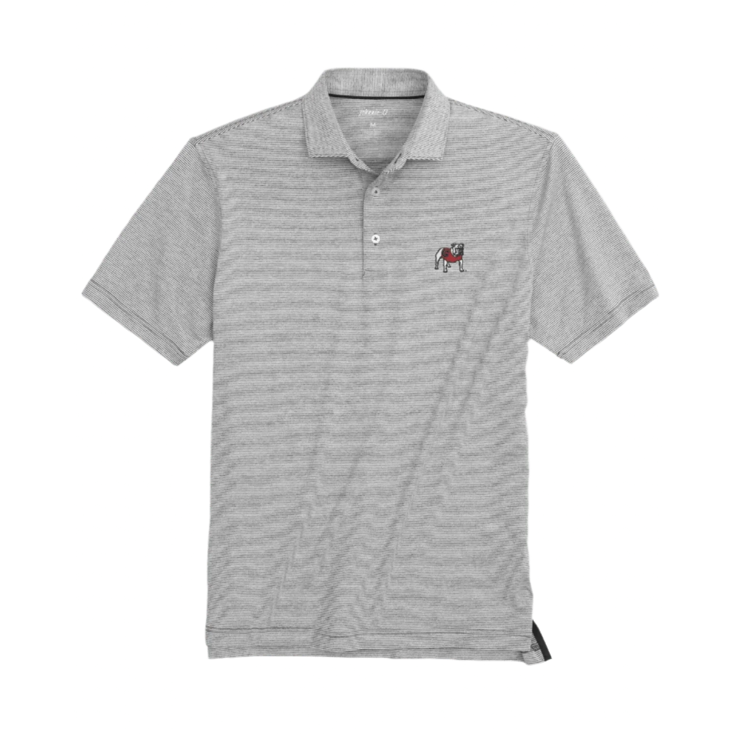 johnnie-O 01. MENS APPAREL - MENS SS SHIRTS - MENS SS POLO Lyndonn UGA Striped Jersey Performance Polo CHARCOAL