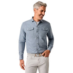 johnnie-O 01. MENS APPAREL - MENS LS SHIRTS - MENS LS BUTTON UP Men's Alpond Hangin' Out Cotton Button-Up Shirt CHAMBRAY