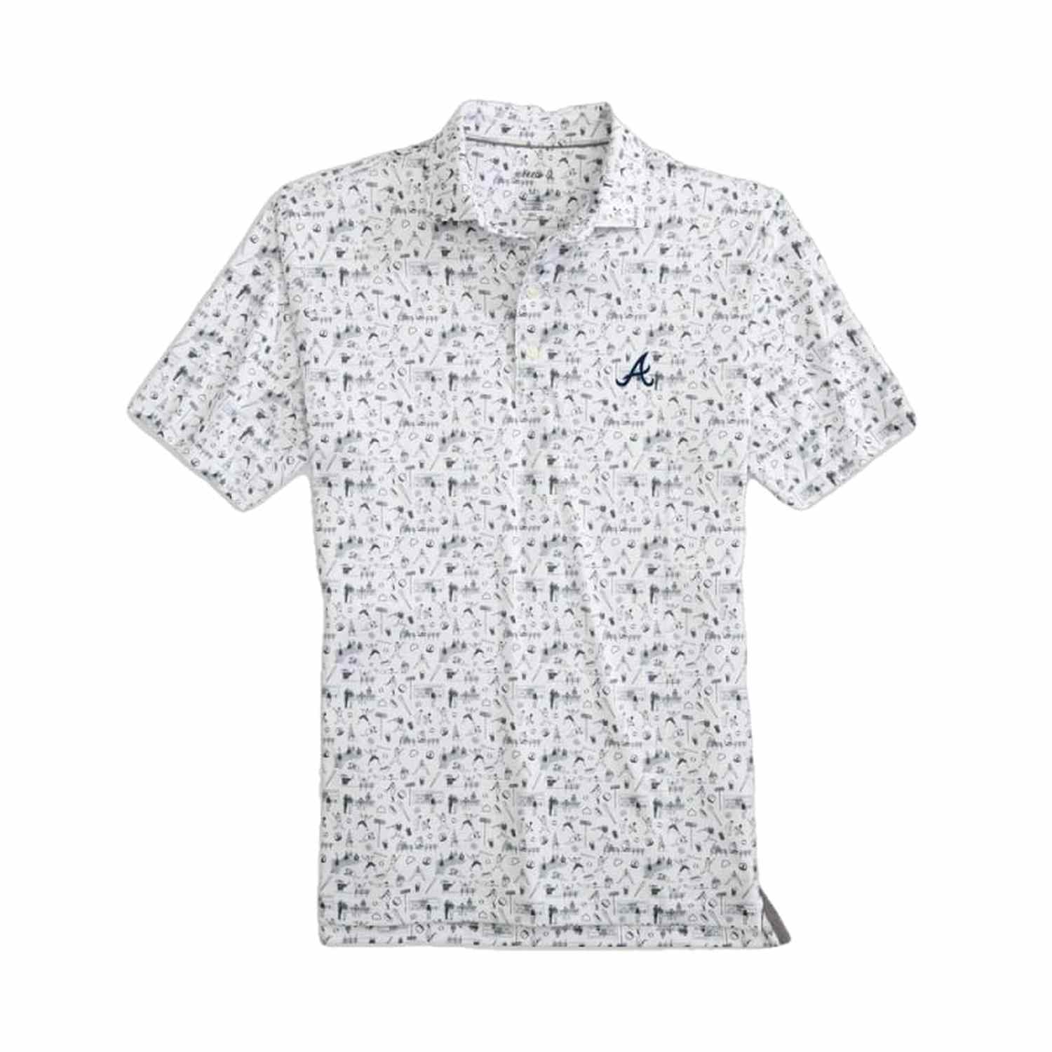 johnnie-O 01. MENS APPAREL - MENS SS SHIRTS - MENS SS POLO Men's Ballpark MLB - Braves MIDNIGHT NAVY