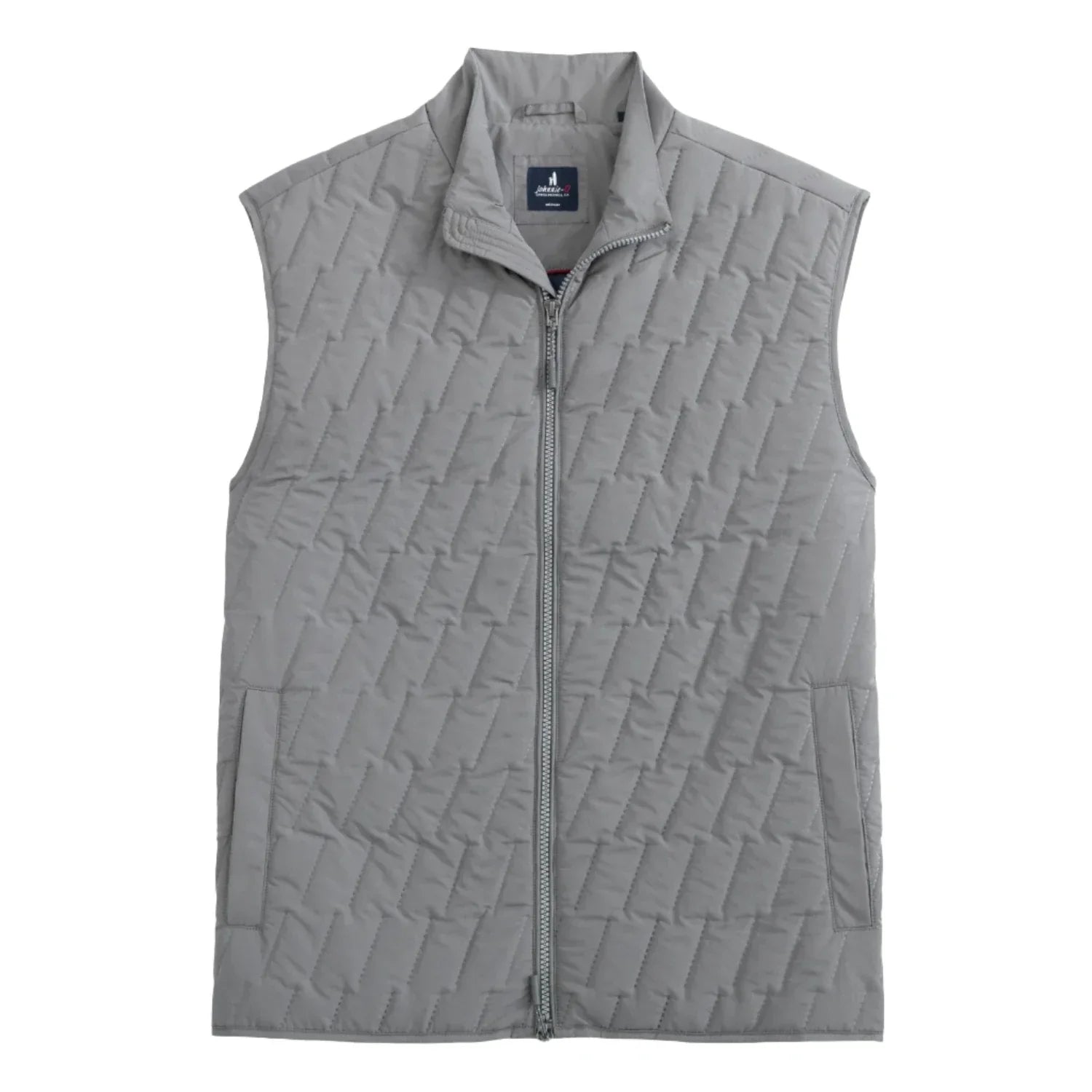 johnnie-O 01. MENS APPAREL - MENS VEST - MENS VEST CASUAL Men's Belfry Quilted Puffer Vest CONCRETE