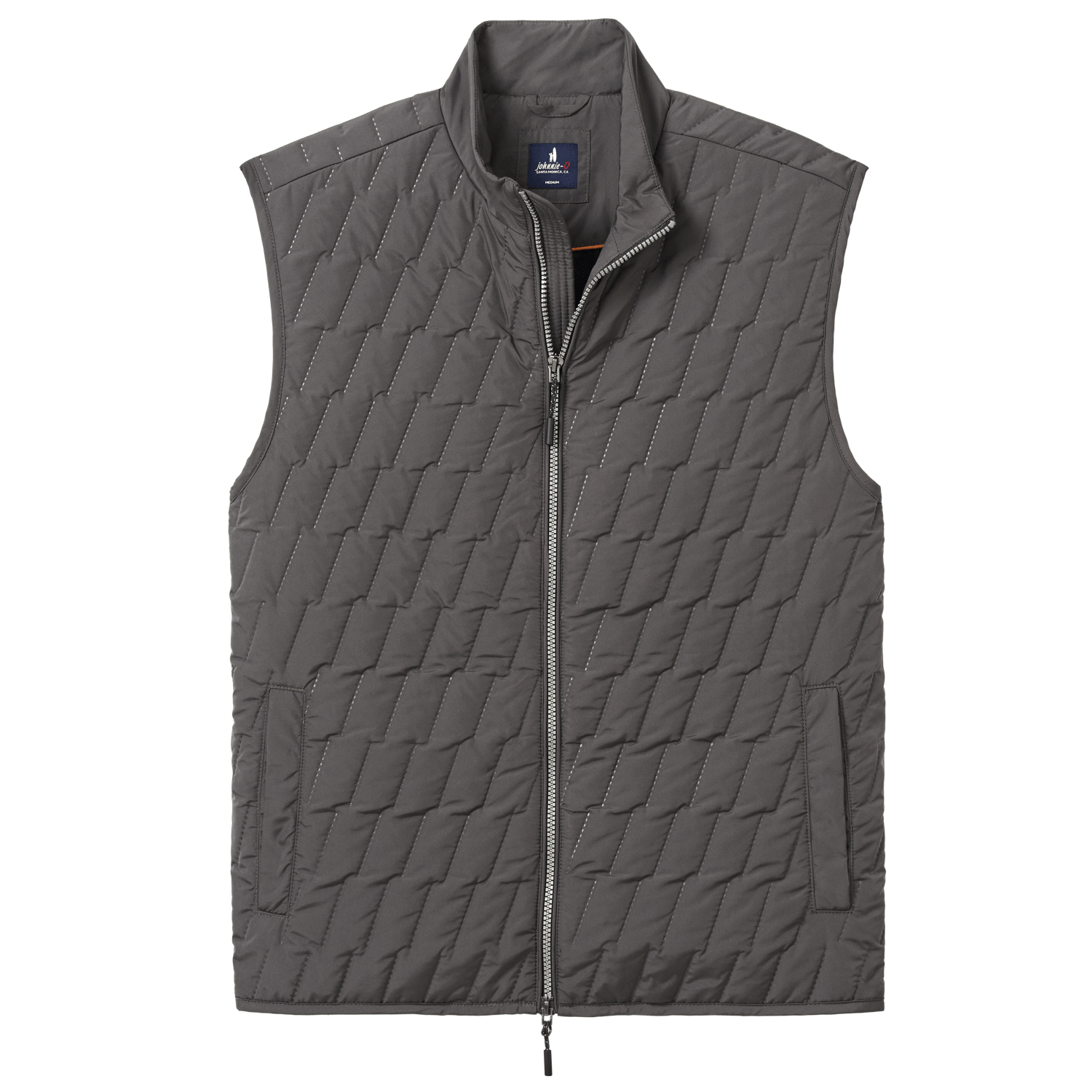 johnnie-O 01. MENS APPAREL - MENS VEST - MENS VEST CASUAL Men's Belfry Quilted Puffer Vest DARK GRAY