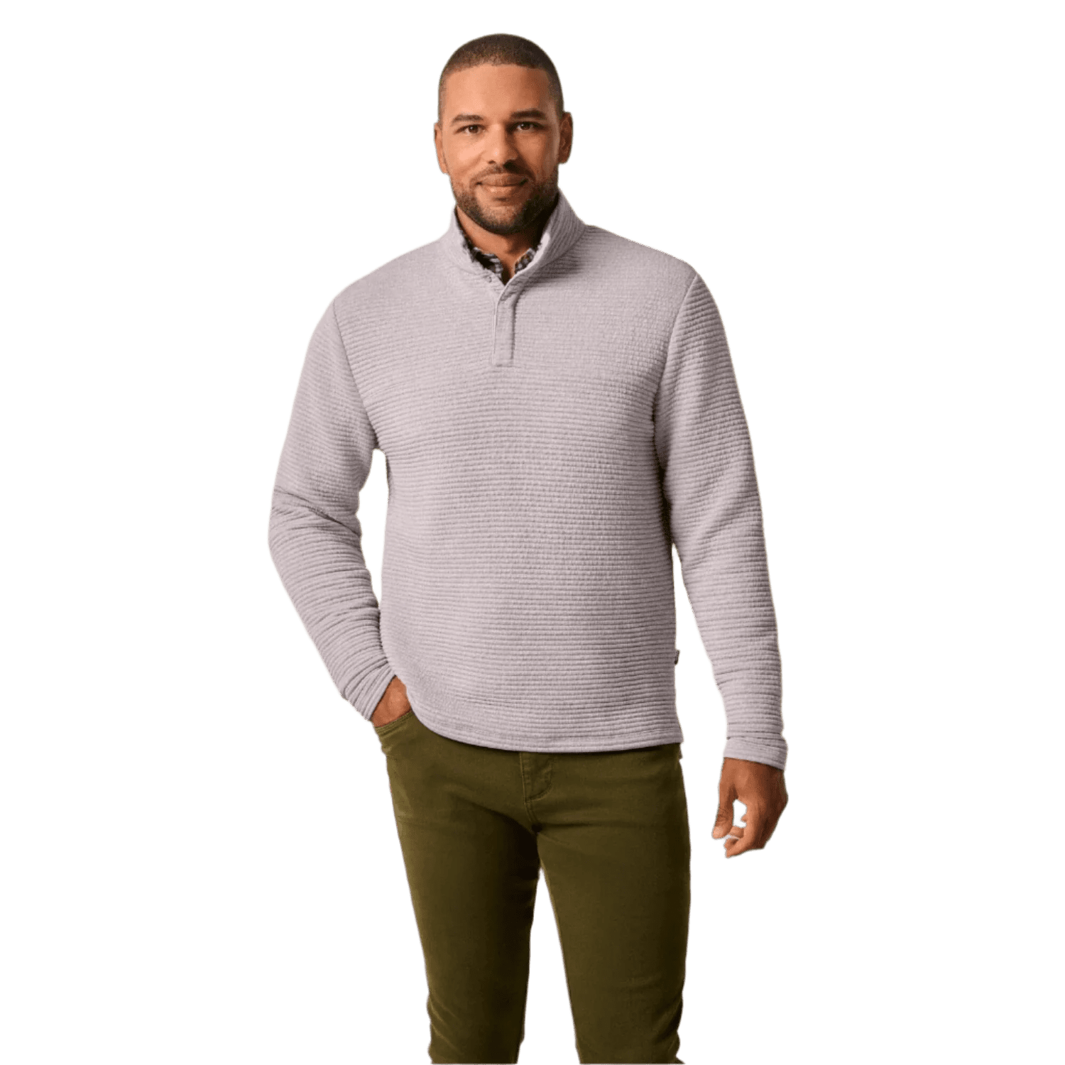 johnnie-O 01. MENS APPAREL - MENS HOODIES|SWEATERS - MENS PO Q ZIP Men's Benjy Heathered Henley Pullover SEAL