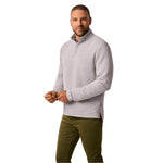 johnnie-O 01. MENS APPAREL - MENS HOODIES|SWEATERS - MENS PO Q ZIP Men's Benjy Heathered Henley Pullover SEAL