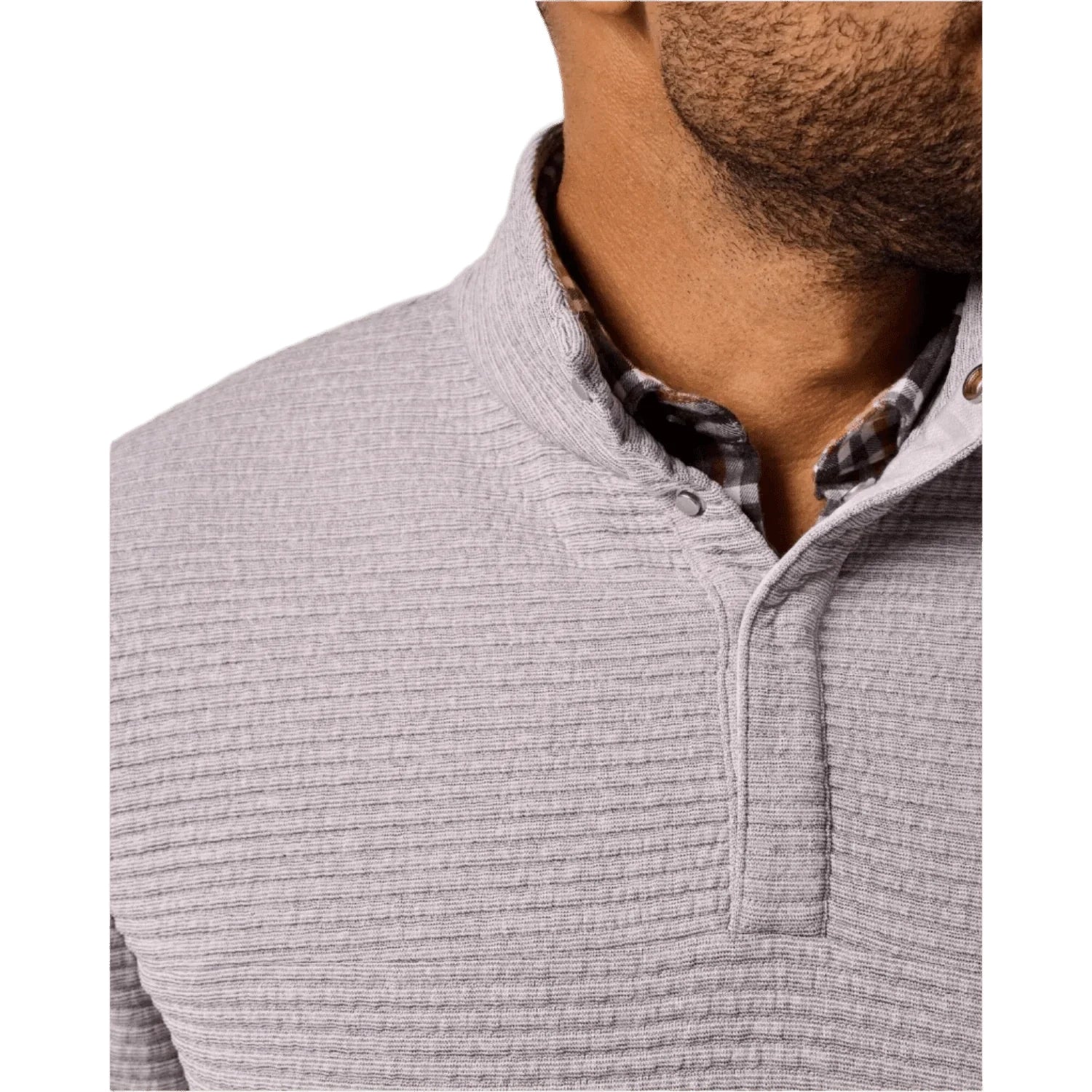 johnnie-O 01. MENS APPAREL - MENS HOODIES|SWEATERS - MENS PO Q ZIP Men's Benjy Heathered Henley Pullover SEAL