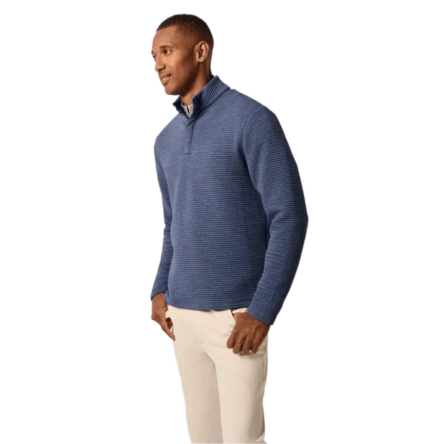 johnnie-O 01. MENS APPAREL - MENS HOODIES|SWEATERS - MENS PO Q ZIP Men's Benjy Heathered Henley Pullover NAVY