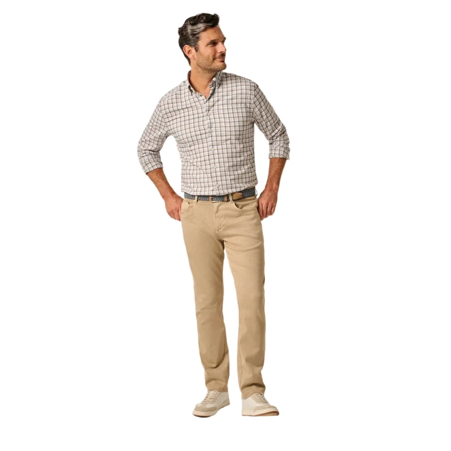 johnnie-O 01. MENS APPAREL - MENS PANTS - MENS PANTS CASUAL Men's Carmel Sateen 5-Pocket Pants KHAKI