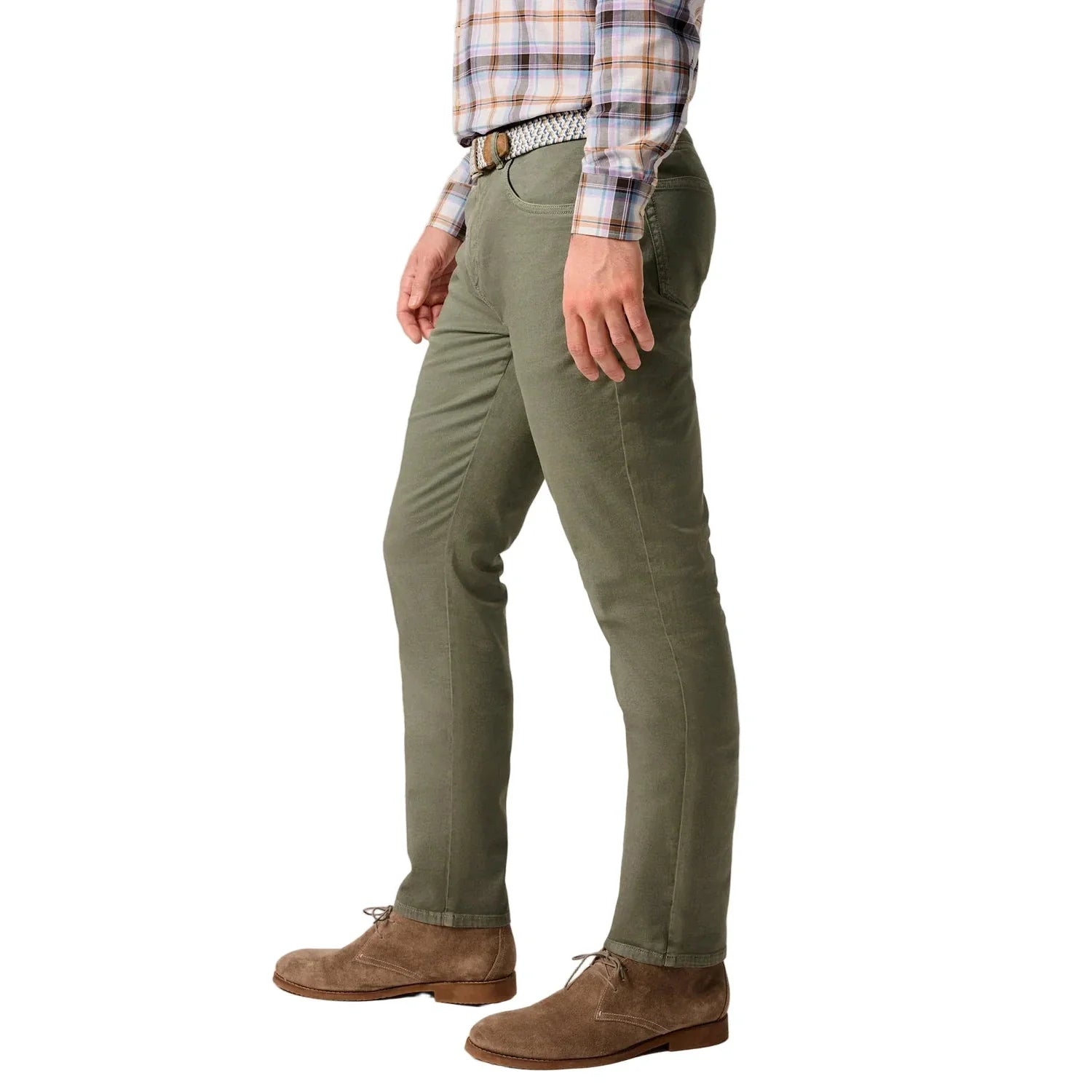 johnnie-O 01. MENS APPAREL - MENS PANTS - MENS PANTS CASUAL Men's Carmel Sateen 5-Pocket Pants AGAVE GREEN