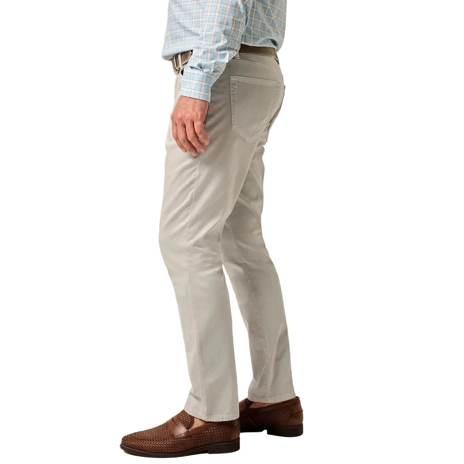 johnnie-O 01. MENS APPAREL - MENS PANTS - MENS PANTS CASUAL Men's Carmel Sateen 5-Pocket Pants CHROME