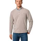 johnnie-O 01. MENS APPAREL - MENS HOODIES|SWEATERS - MENS PO Q ZIP Men's Castro 1/4 Zip Pullover LIGHT GRAY