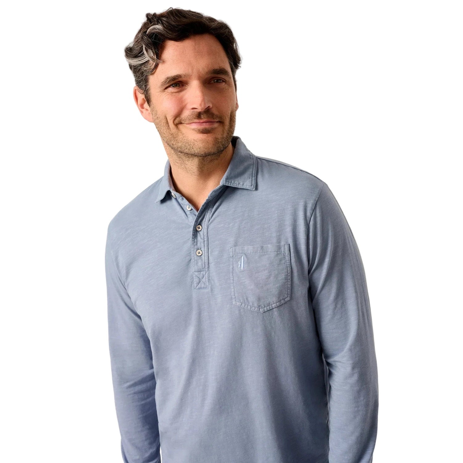johnnie-O 01. MENS APPAREL - MENS LS SHIRTS - MENS LS CASUAL Men's Coastal Wash Long-Sleeve CLOUDBURST