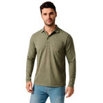 johnnie-O 01. MENS APPAREL - MENS LS SHIRTS - MENS LS CASUAL Men's Coastal Wash Long-Sleeve AGAVE GREEN