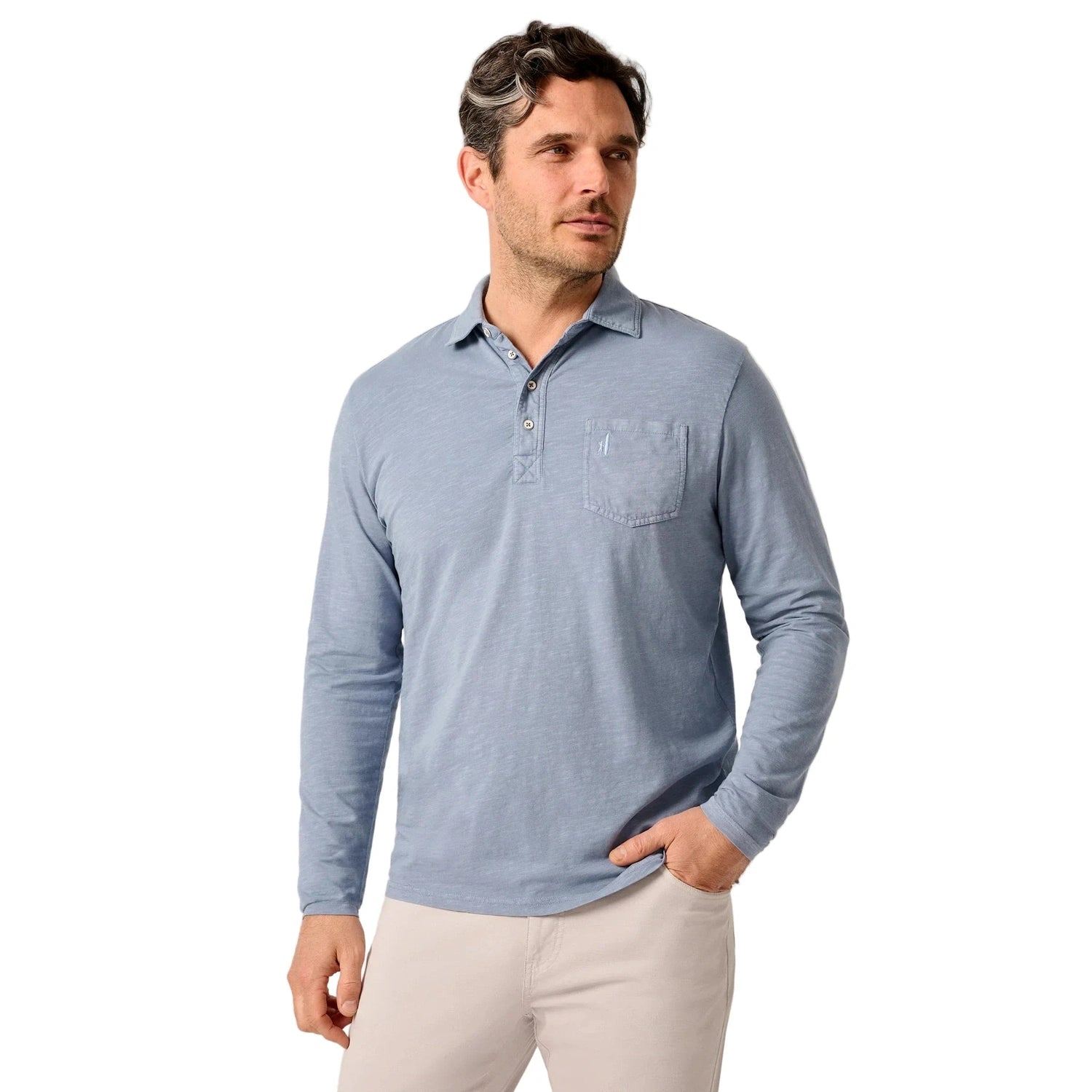 johnnie-O 01. MENS APPAREL - MENS LS SHIRTS - MENS LS CASUAL Men's Coastal Wash Long-Sleeve CLOUDBURST