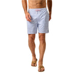 johnnie-O 01. MENS APPAREL - MENS SHORTS - MENS SHORTS SWIM Men's Every Daisy Half Elastic 7" Swim Trunks MALIBLU