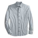 johnnie-O 01. MENS APPAREL - MENS LS SHIRTS - MENS LS BUTTON UP Men's Hangin' Out Performance Button Up Shirt - Tally LIGHT GRAY