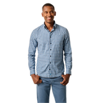 johnnie-O 01. MENS APPAREL - MENS LS SHIRTS - MENS LS BUTTON UP Men's Hangin' Out Performance Button Up Shirt - Tally LIGHT GRAY