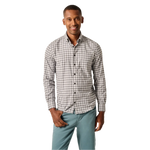 johnnie-O 01. MENS APPAREL - MENS LS SHIRTS - MENS LS BUTTON UP Men's Hangin' Out Performance Button Up Shirt - Tally LIGHT GRAY