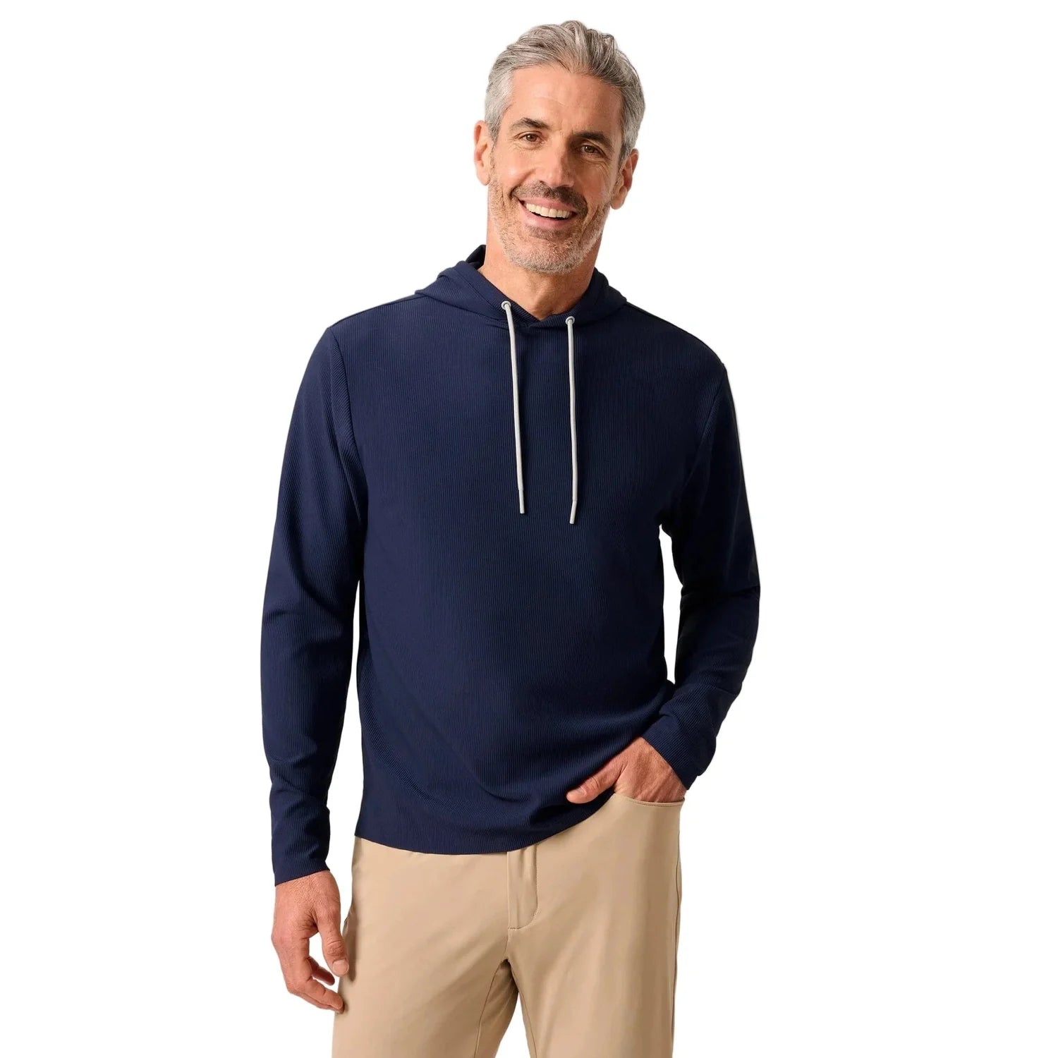 johnnie-O 01. MENS APPAREL - MENS LS SHIRTS - MENS LS HOODY Men's Hoppin Performance Drawstring Hoodie NAVY