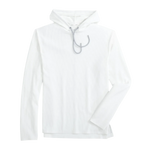 johnnie-O 01. MENS APPAREL - MENS LS SHIRTS - MENS LS HOODY Men's Hoppin Performance Drawstring Hoodie WHITE