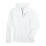 johnnie-O 01. MENS APPAREL - MENS LS SHIRTS - MENS LS HOODY Men's Hoppin Performance Drawstring Hoodie WHITE