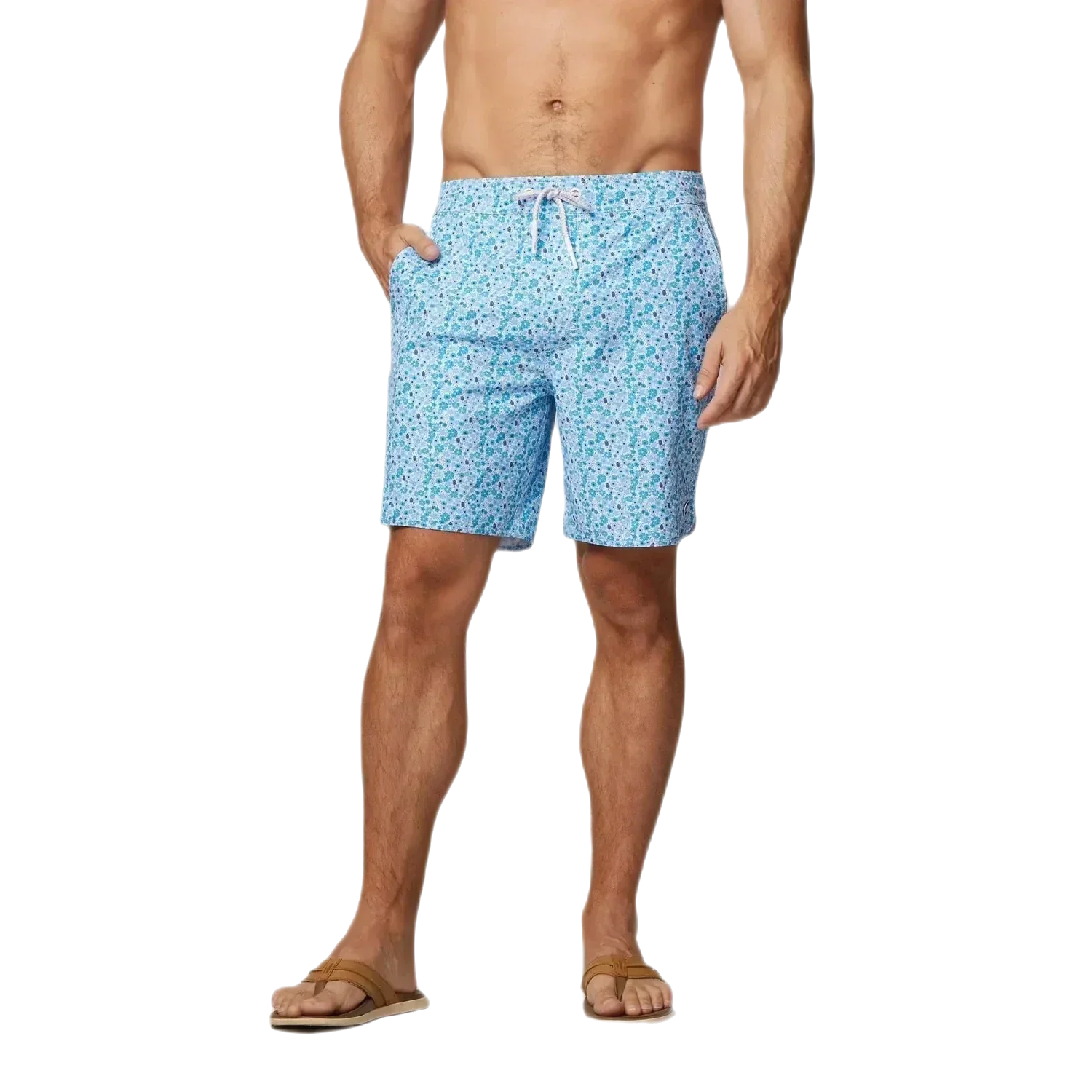 johnnie-O 01. MENS APPAREL - MENS SHORTS - MENS SHORTS SWIM Men's Hummell Half Elastic 7" Surf Shorts MALIBLU