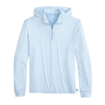 johnnie-O 01. MENS APPAREL - MENS LS SHIRTS - MENS LS HOODY Men's Hybrid Performance 1/4 Zip Hoodie GULF BLUE