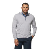 johnnie-O 01. MENS APPAREL - MENS LS SHIRTS - MENS LS HOODY Men's Hybrid Performance 1/4 Zip Hoodie HEATHER TWILIGHT