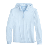 johnnie-O 01. MENS APPAREL - MENS LS SHIRTS - MENS LS HOODY Men's Hybrid Performance Quarter Zip Hoodie GULF BLUE