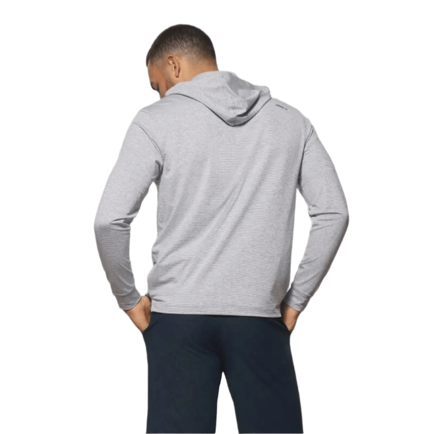 johnnie-O 01. MENS APPAREL - MENS LS SHIRTS - MENS LS HOODY Men's Hybrid Performance Quarter Zip Hoodie HEATHER TWILIGHT